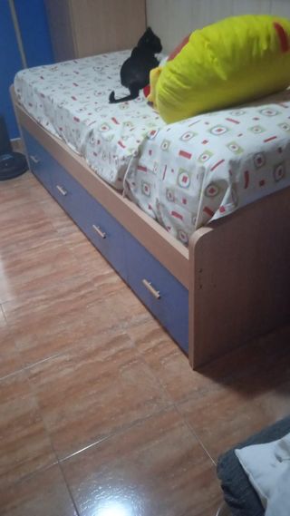 Cama nido con cajones - escritorio incluye colchón