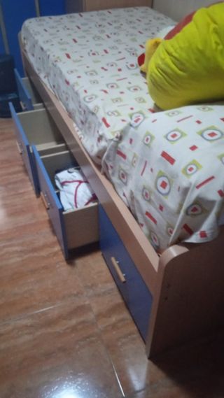 Cama nido con cajones - escritorio incluye colchón