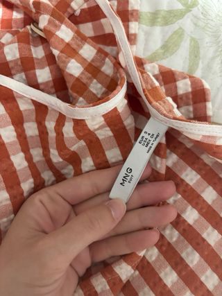 Vestido Vichy Naranja-Blanco