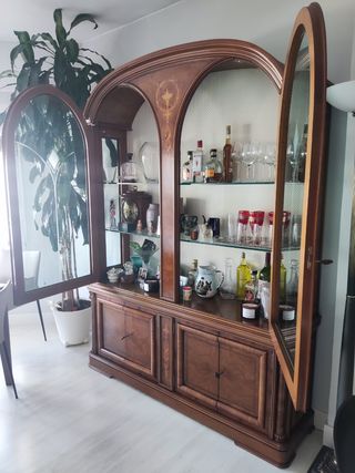 Vitrina armario madera salón