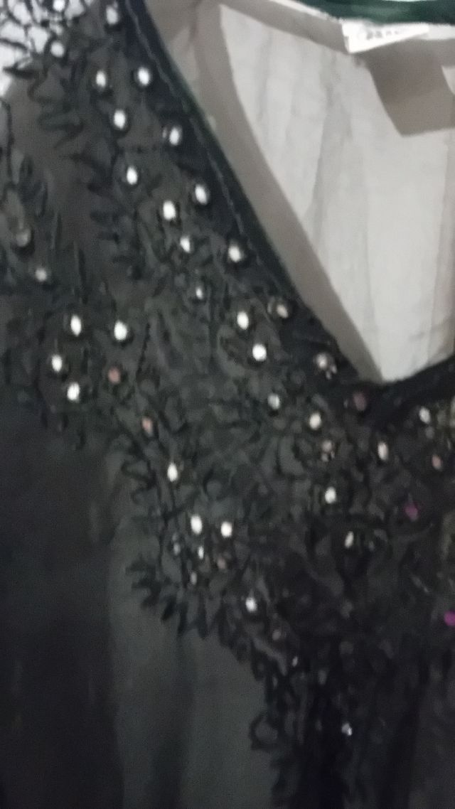 Caftano nero voile copricostume