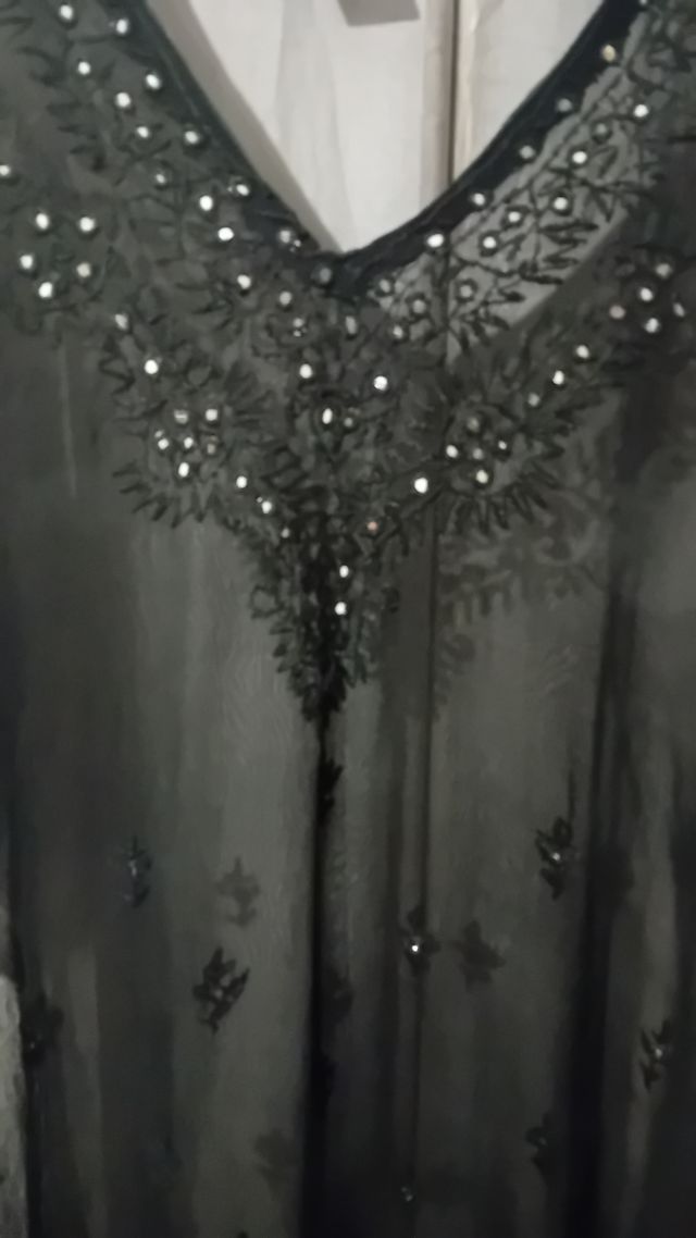 Caftano nero voile copricostume