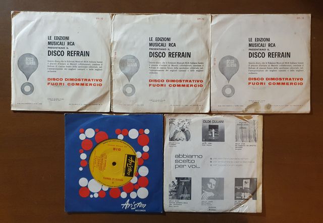Lotto Stock Blocco 5 x 7" 45 giri Disco Refrain