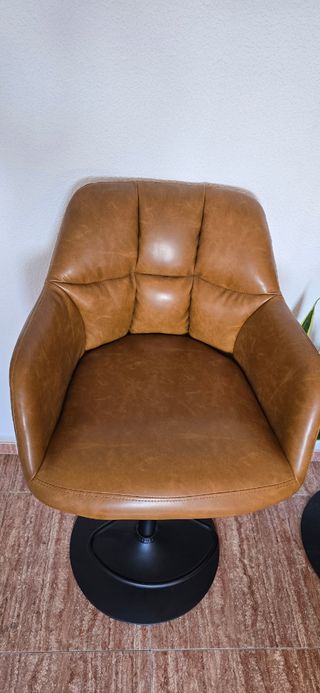 2 Sillas bar piel marrón