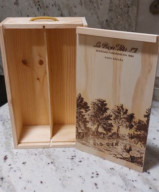 Caja madera para 2 botellas