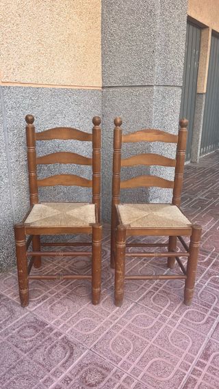 2 sillas vintage madera maciza de haya