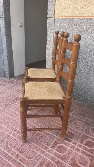 2 sillas vintage madera maciza de haya