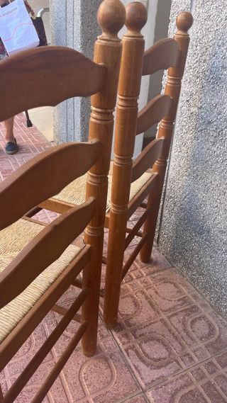 2 sillas vintage madera maciza de haya