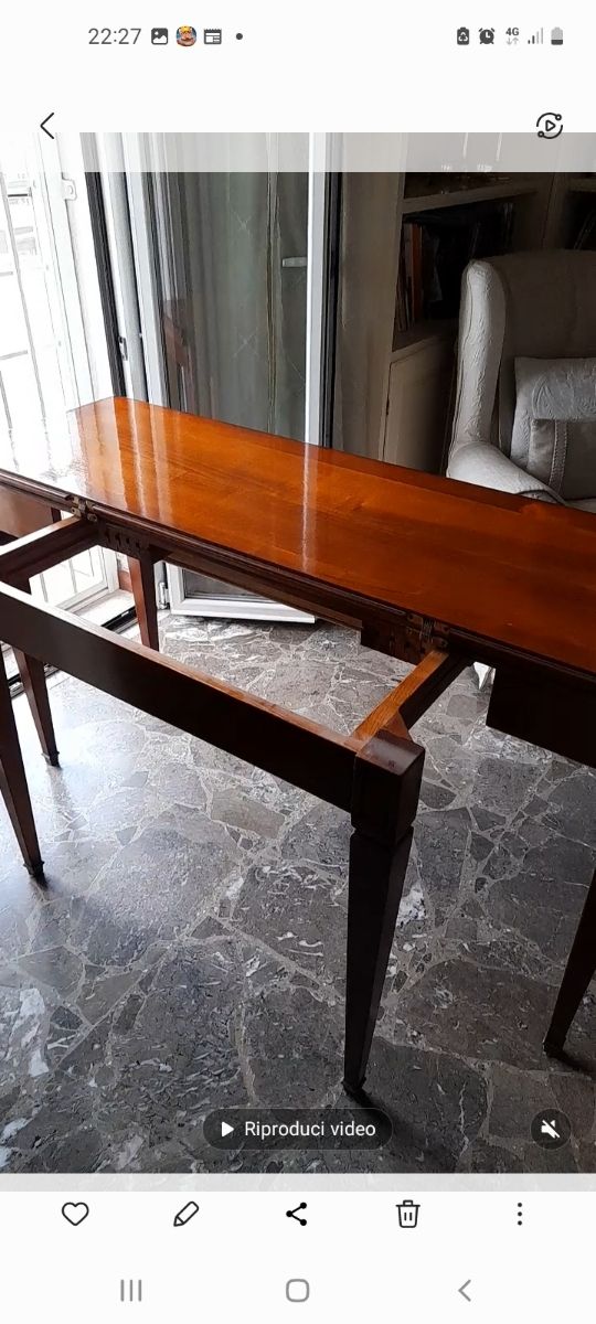 Tavolo consolle allungabile noce