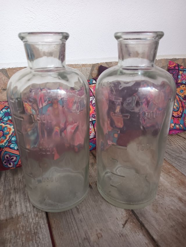 Botellas medidoras de farmacia vintage 10€/ud
