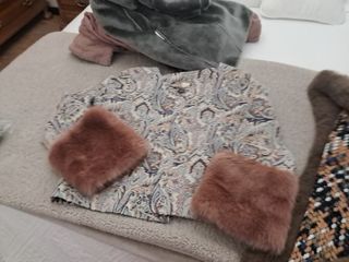 Chaqueta corta, mangas piel multicolor