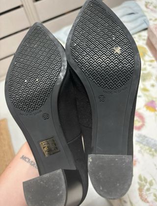 Zapatos tacón negros ante