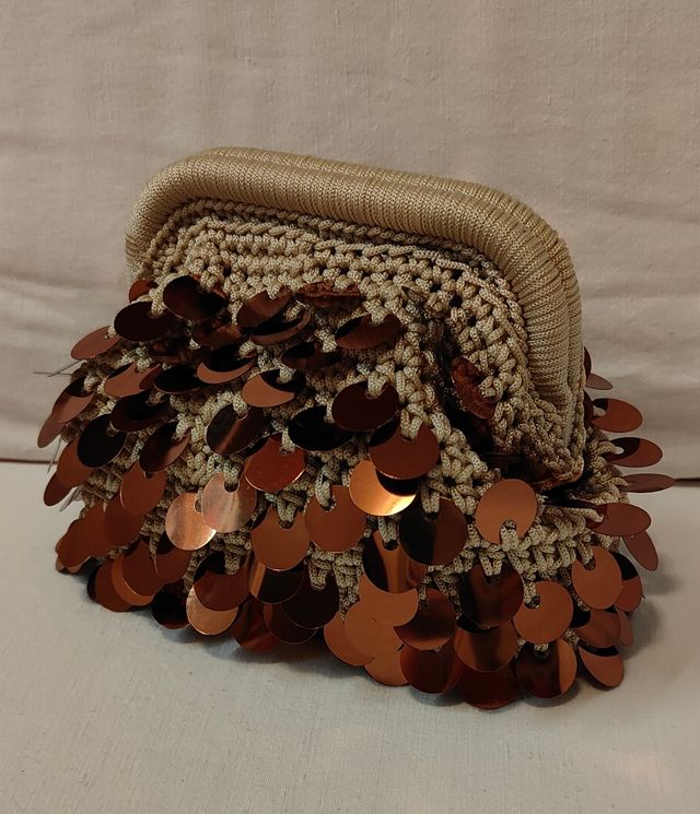 Borsina Clutch Beige e Marrone