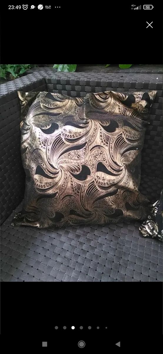 Fodere per cuscini nere e dorate