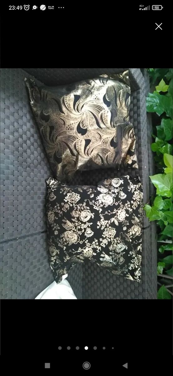 Fodere per cuscini nere e dorate