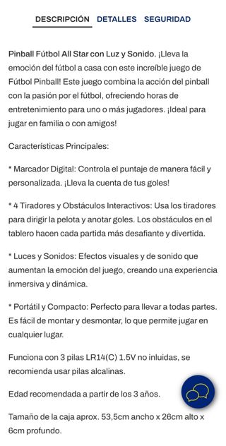 Fútbol Pinball con Luces y Sonidos