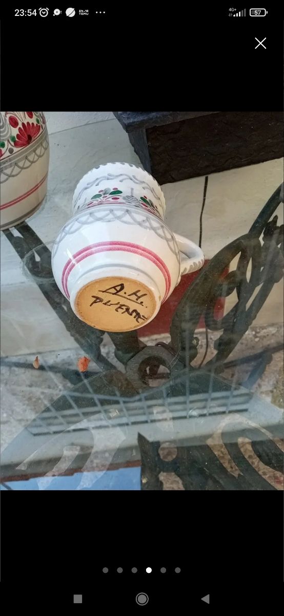 Caraffa e tazza fatte a mano H. Puente