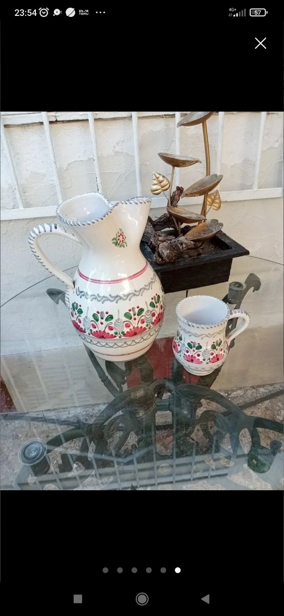 Caraffa e tazza fatte a mano H. Puente