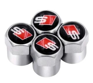 4 tapones para válvula con logo SLine Audi,metal.