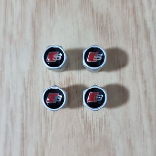 4 tapones para válvula con logo SLine Audi,metal.