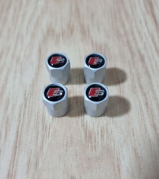 4 tapones para válvula con logo SLine Audi,metal.