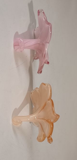 Coppia fiori in vetro artistico di Murano Pz 2 