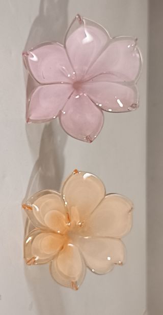 Coppia fiori in vetro artistico di Murano Pz 2 