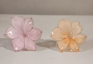 Coppia fiori in vetro artistico di Murano Pz 2 