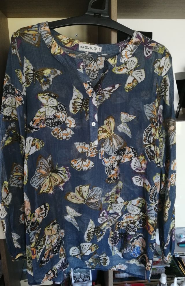 Blusa Natura S/ M - Azul Mariposa