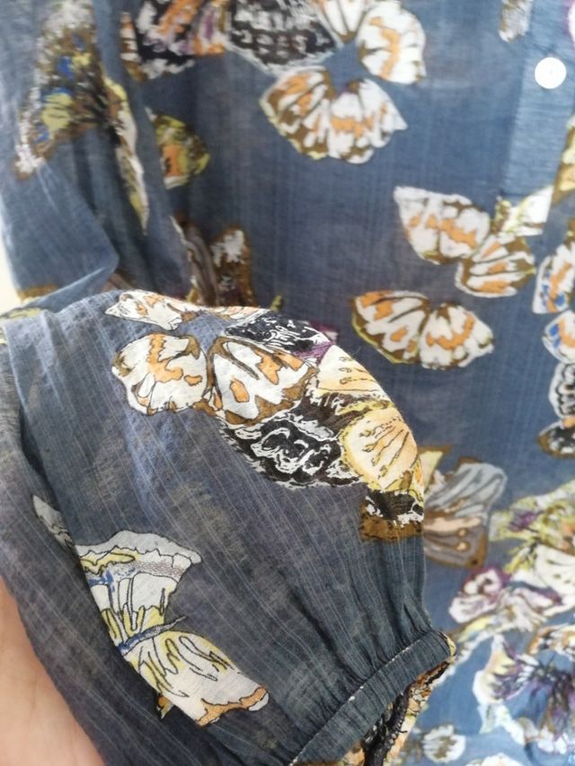 Blusa Natura S/ M - Azul Mariposa