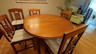 Mesa redona extensible+ 5 sillas comedor