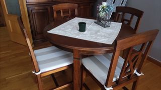 Mesa redona extensible+ 5 sillas comedor