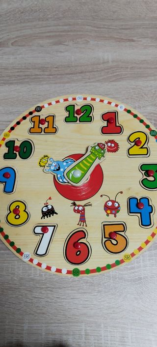 Reloj puzzle madera infantil