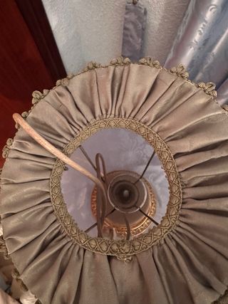 Lampara vintage verde y ceramica