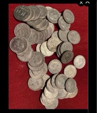 LOTE DE 90 MONEDAS DE 10
CÉNTIMOS DE FRANCO