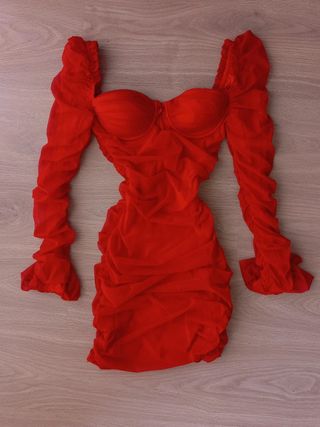 Vestido corto elegante verano rojo Talla S