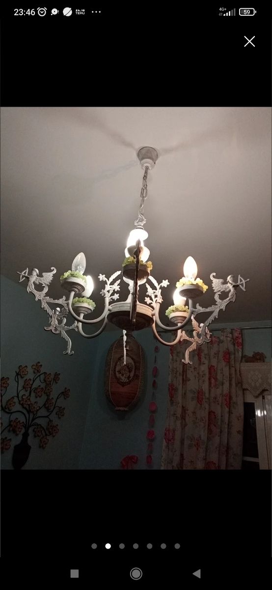 Lampada vintage a 6 bracci