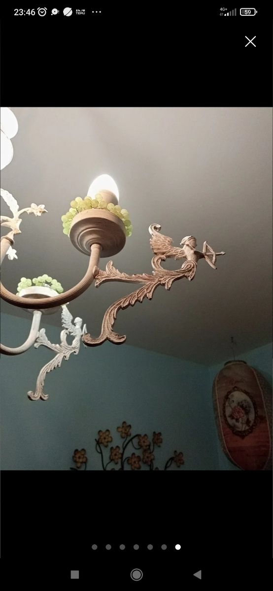 Lampada vintage a 6 bracci