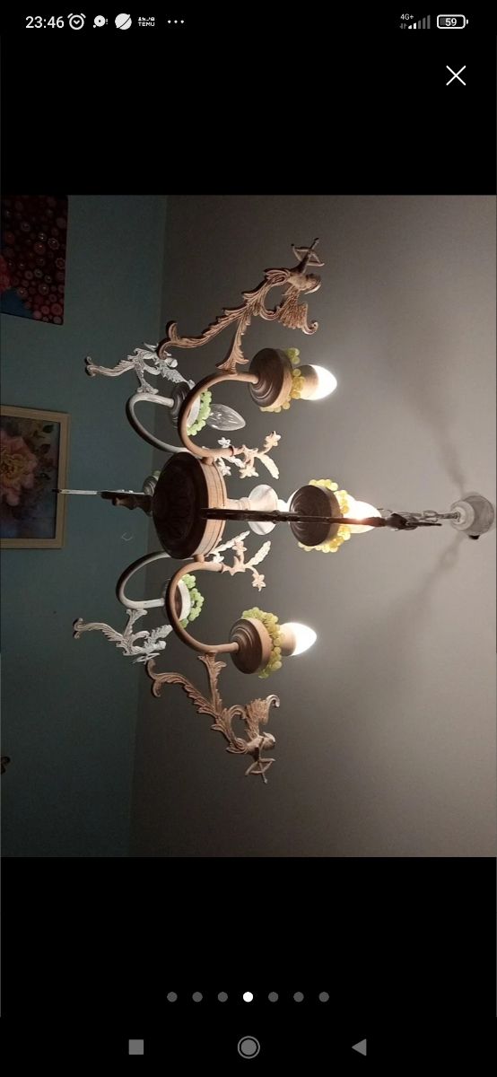 Lampada vintage a 6 bracci