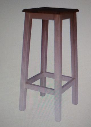 Banqueta de madera marrón