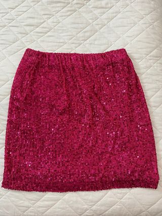 Gonna paillettes fucsia