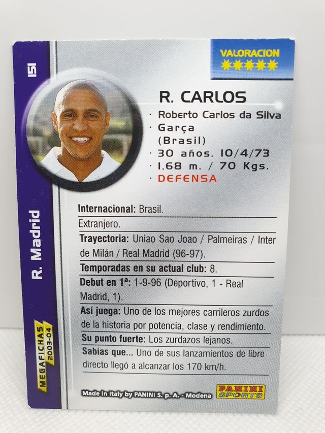 ⚽️ CROMO FUTBOL ROBERTO CARLOS MEGAFICHAS 2003-04