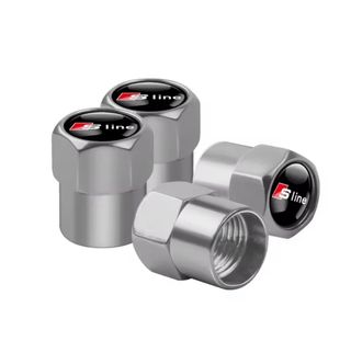 Pack 4 Uds. tapón válvula de SLine de Audi.Metal.