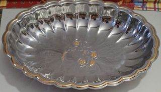 2 Centrotavola acciaio inox oro/argento