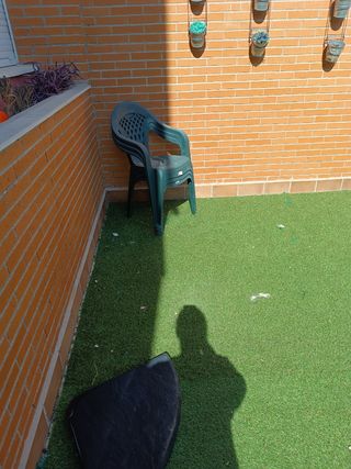 4 Sillas terraza plástico verde