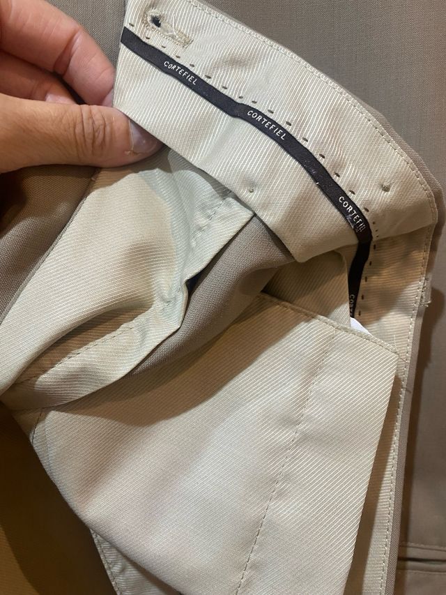 Pantalones pinza Cortefiel beige M