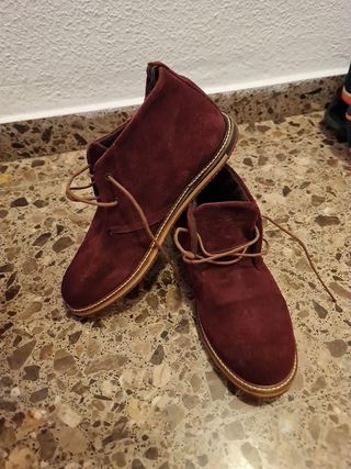 Zapatos de ante marrón-rojo