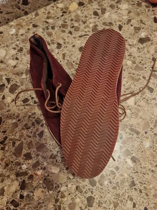 Zapatos de ante marrón-rojo