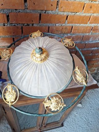 Lampara bronce 3 bombillas