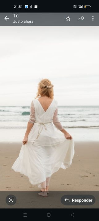 Vestido novia boho chic blanco